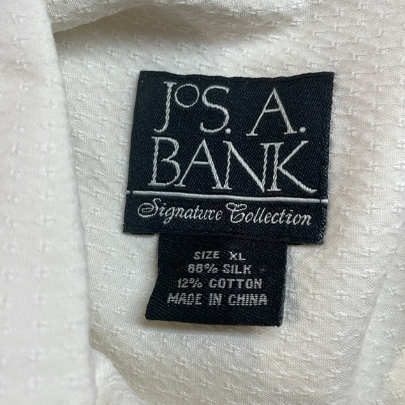Jos. A. Bank Signature Collection Men’s XL Shirt Silk Cotton Blend Short Sleeve - Picture 4 of 10